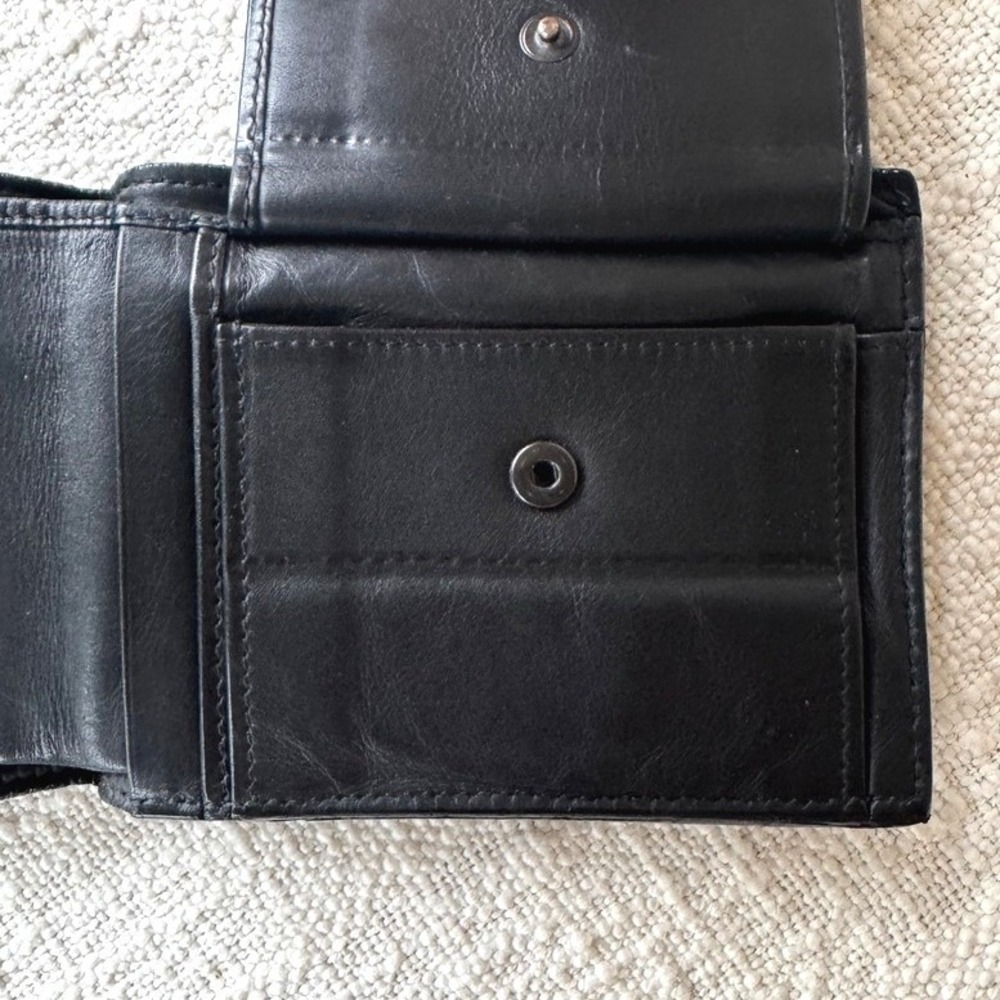 Bottega Veneta Intrecciato‎ Leather Men's Bi Fold Wallet Black Made in Italy - Picture 5 of 6
